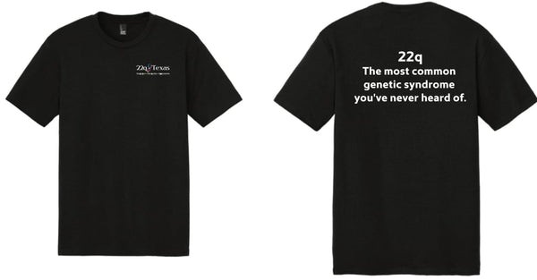 22q Texas logo YOUTH awareness shirt- black