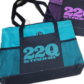 Tote Bag, 22Q STRONG, Aqua/ Aqua