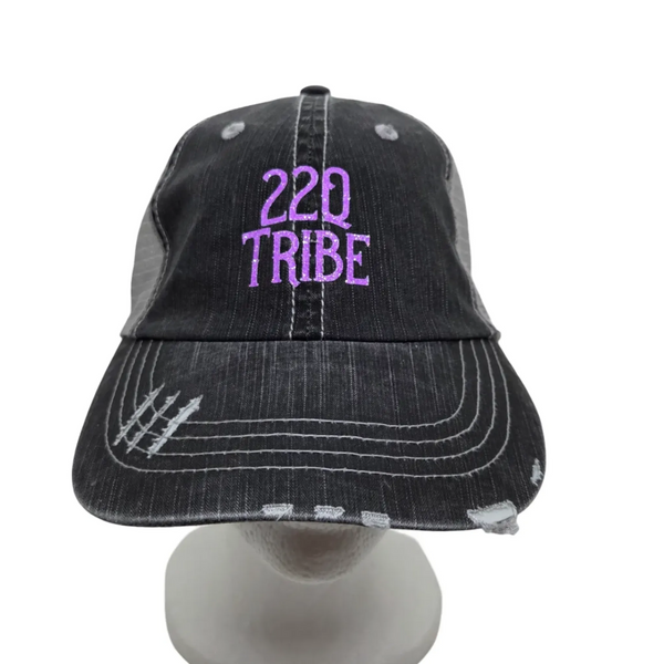 Bling Hat- 22Q Tribe, neon purple glitter
