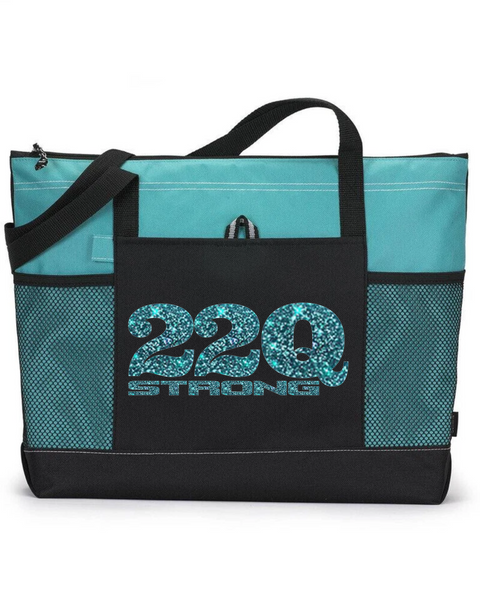 Tote Bag, 22Q STRONG, Aqua/ Aqua