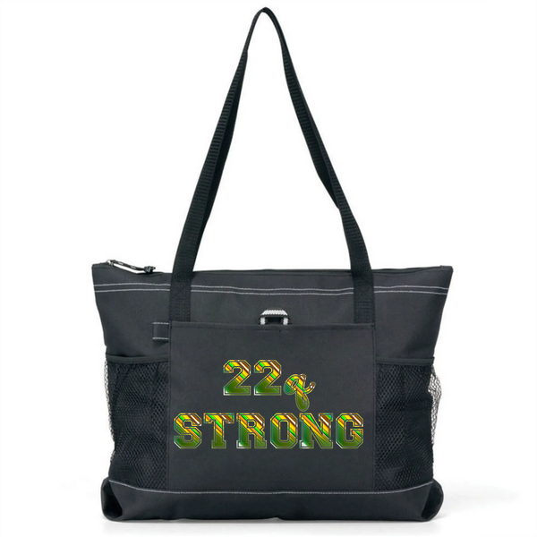Design Your Own Tote Bag, 22q STRONG, black tote bag, you choose design color!