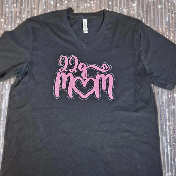 22q MOM rhinestone shirt