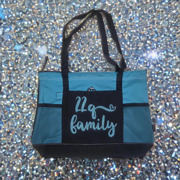 Tote Bag, 22q family, Aqua/ Aqua
