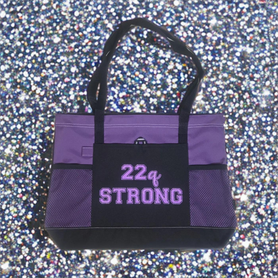 Tote Bag, 22q STRONG, Purple/ Neon Purple