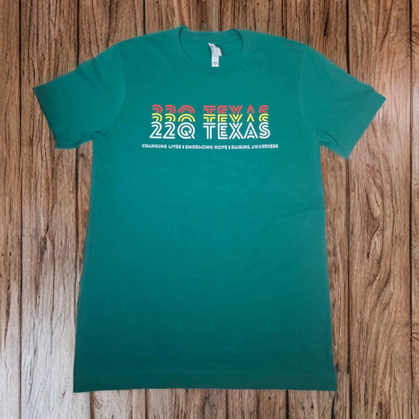 3 color YOUTH 22q Texas Awareness Shirt, green