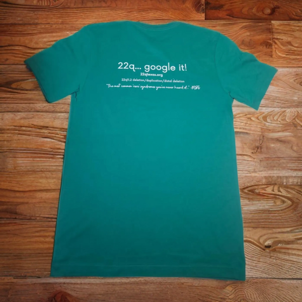 3 color YOUTH 22q Texas Awareness Shirt, green