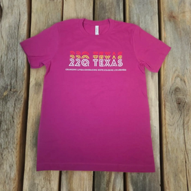 3 color YOUTH 22q Texas Awareness Shirt, pink