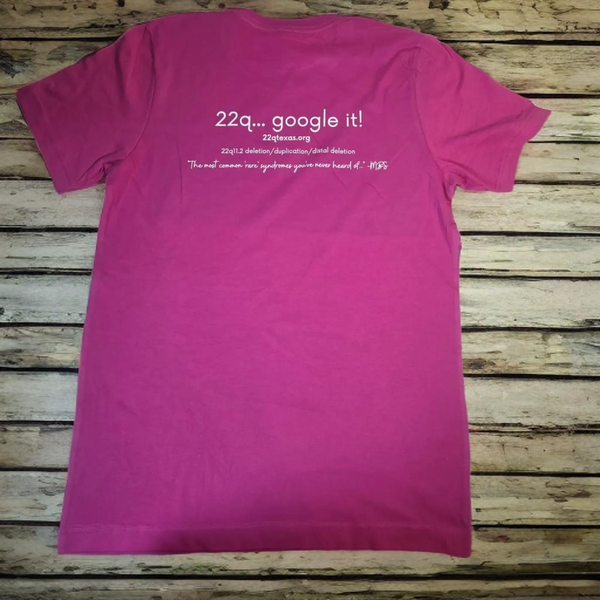 3 color YOUTH 22q Texas Awareness Shirt, pink