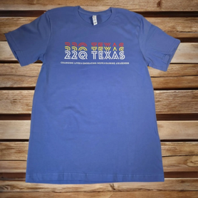 3 color YOUTH 22q Texas Awareness Shirt, blue