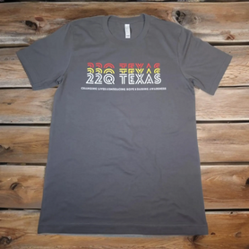 3 color YOUTH 22q Texas Awareness Shirt, gray