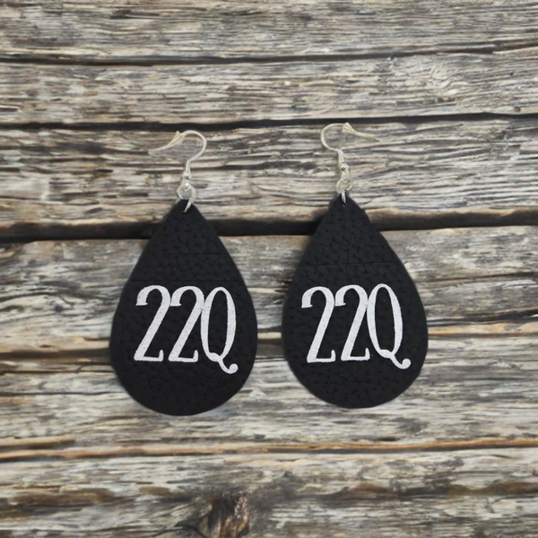 Bling Earrings: Black with White Glitter 22Q