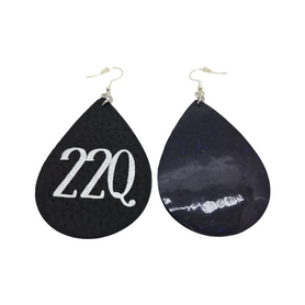 Bling Earrings: Black with White Glitter 22Q