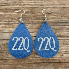 Bling Earrings: Navy Blue with White Glitter 22Q