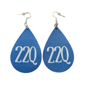 Bling Earrings: Navy Blue with White Glitter 22Q