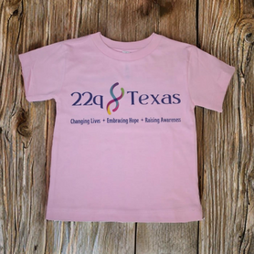 22q Texas logo TODDLER awareness shirt- lt. pink