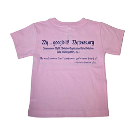 22q Texas logo TODDLER awareness shirt- lt. pink
