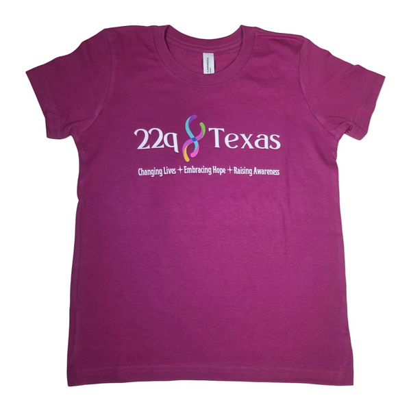 22q Texas logo YOUTH awareness shirt- pink