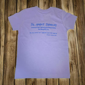 22q Texas logo YOUTH awareness shirt- purple