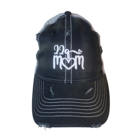 Bling Hat- 22q Mom, white glitter