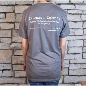 22q Texas logo ADULT awareness shirt, gray