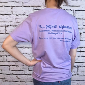 22q Texas logo ADULT awareness shirt- lavender