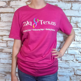 22q Texas logo ADULT awareness shirt, pink