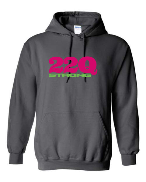22Q STRONG Adult, Unisex, Pull-over Hoodie, pink/ green design