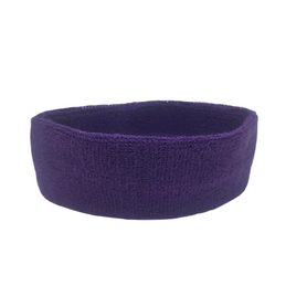 Terry cotton headband: 22q strong, purple/ white