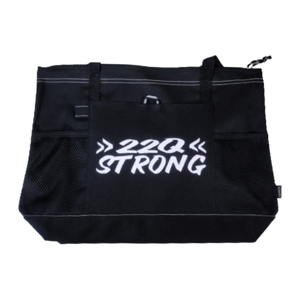 Tote Bag, >>22Q STRONG<<, black/ white