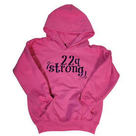 Youth 22q strong hoodie, pink