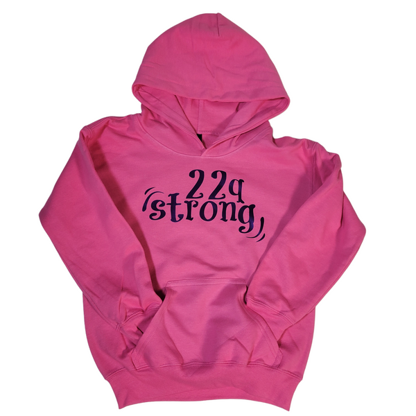 Youth 22q strong hoodie, pink