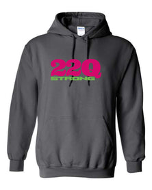 22Q STRONG Adult, Unisex, Pull-over Hoodie, pink/ green design