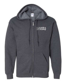 >>22Q STRONG<< Adult, Unisex, Zip Up Hoodie, silver design